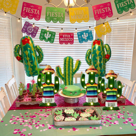Honoson cactus light neckline detail enhances decorative outfit styling.
