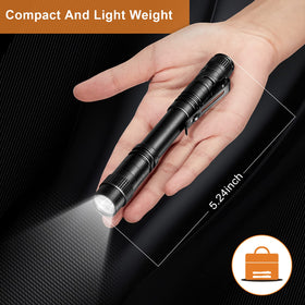 Honoson pocket flashlight with clip for hands-free attachment during tasks.