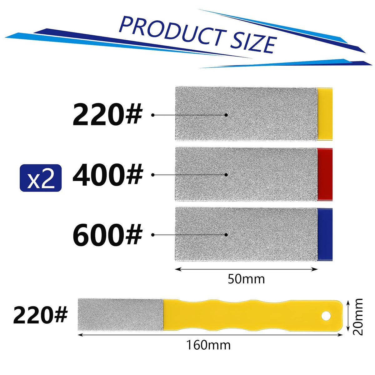 Honoson 400 grit diamond honing stone for middle-stage edge refinement.
