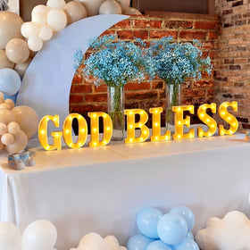 Honoson wall-mount display brightens ceremony spaces with tasteful script.