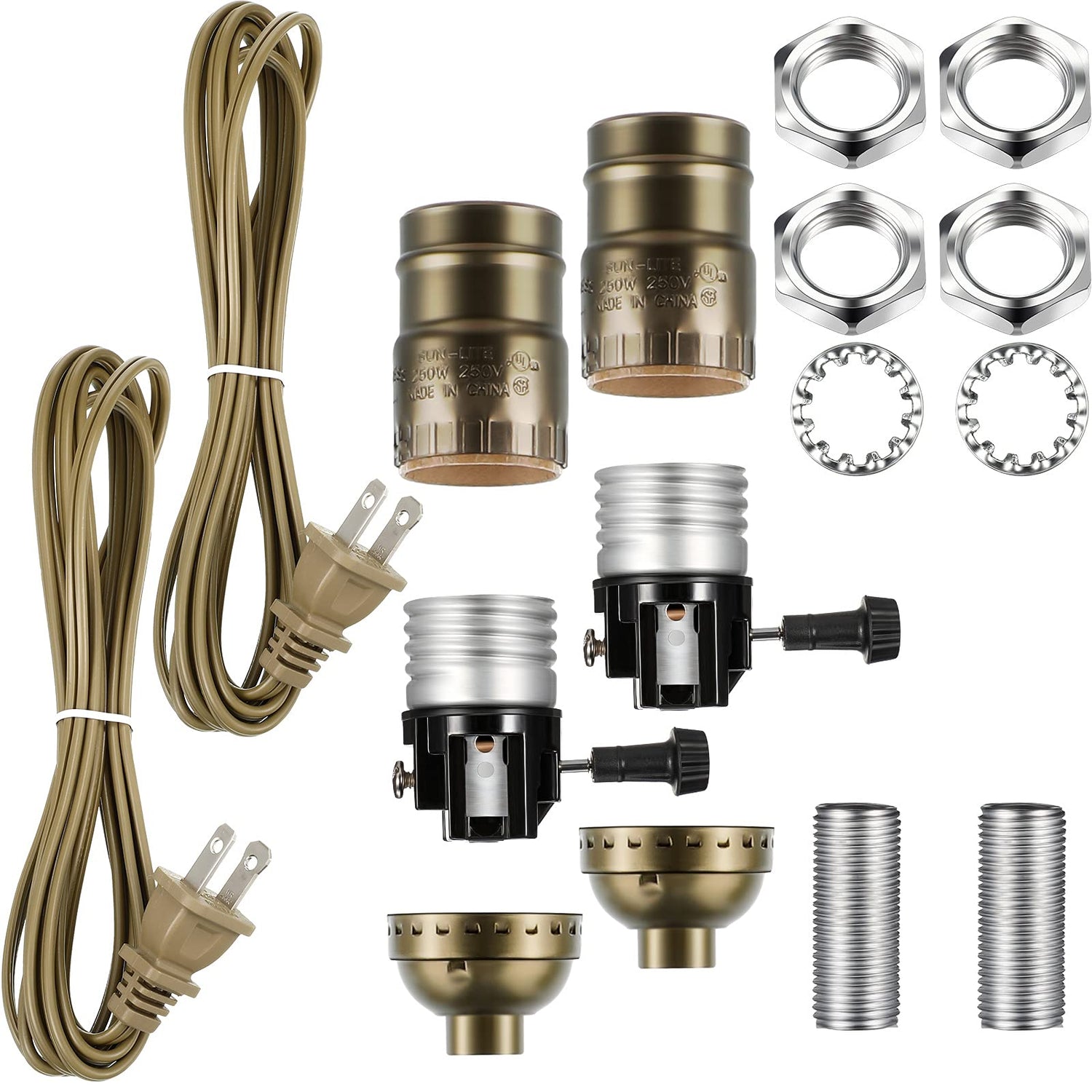 Honoson lamp repair kit bronze finish with table-wiring assembly for quick restoration.