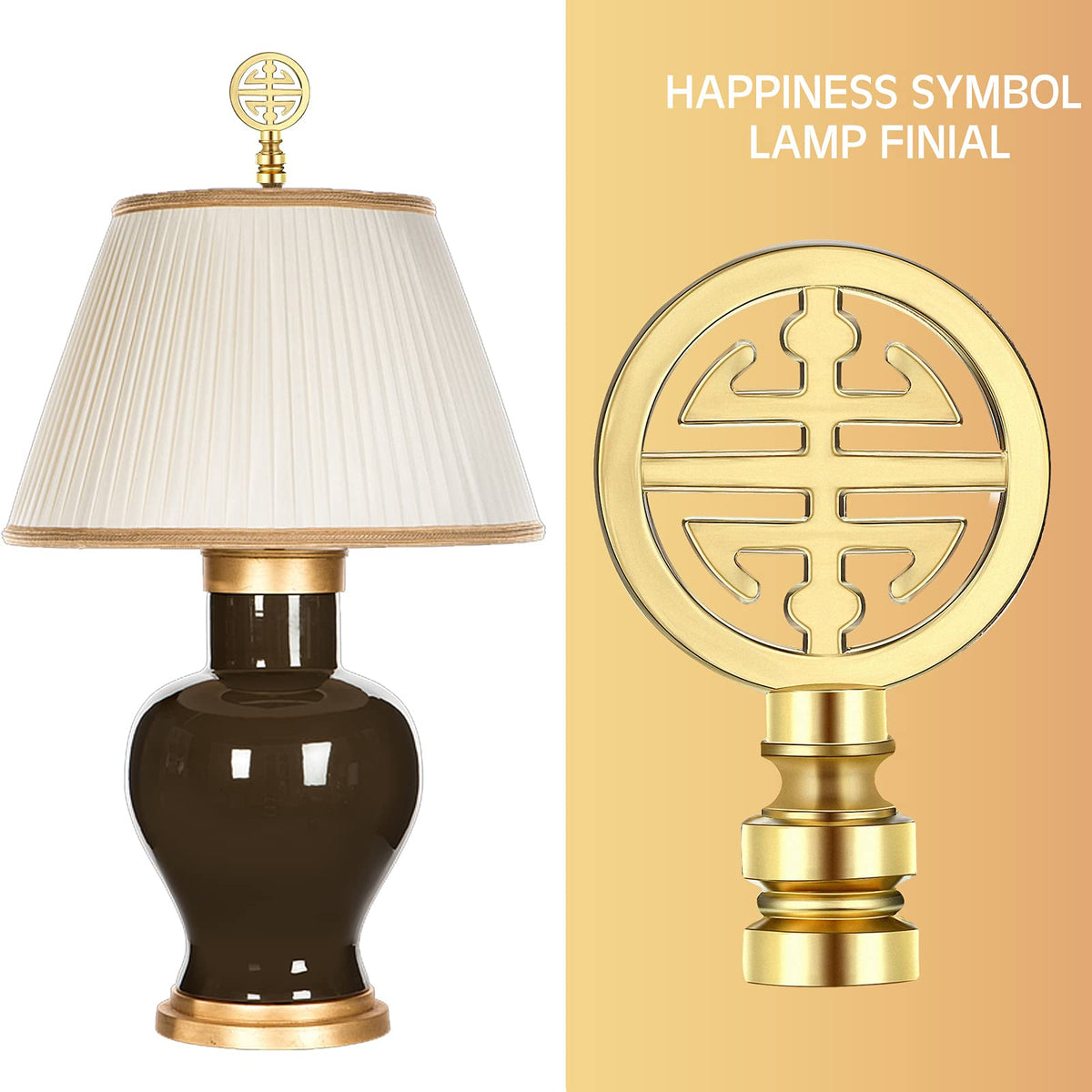 Honoson installation-ready finial simplifies shade setup without tools.