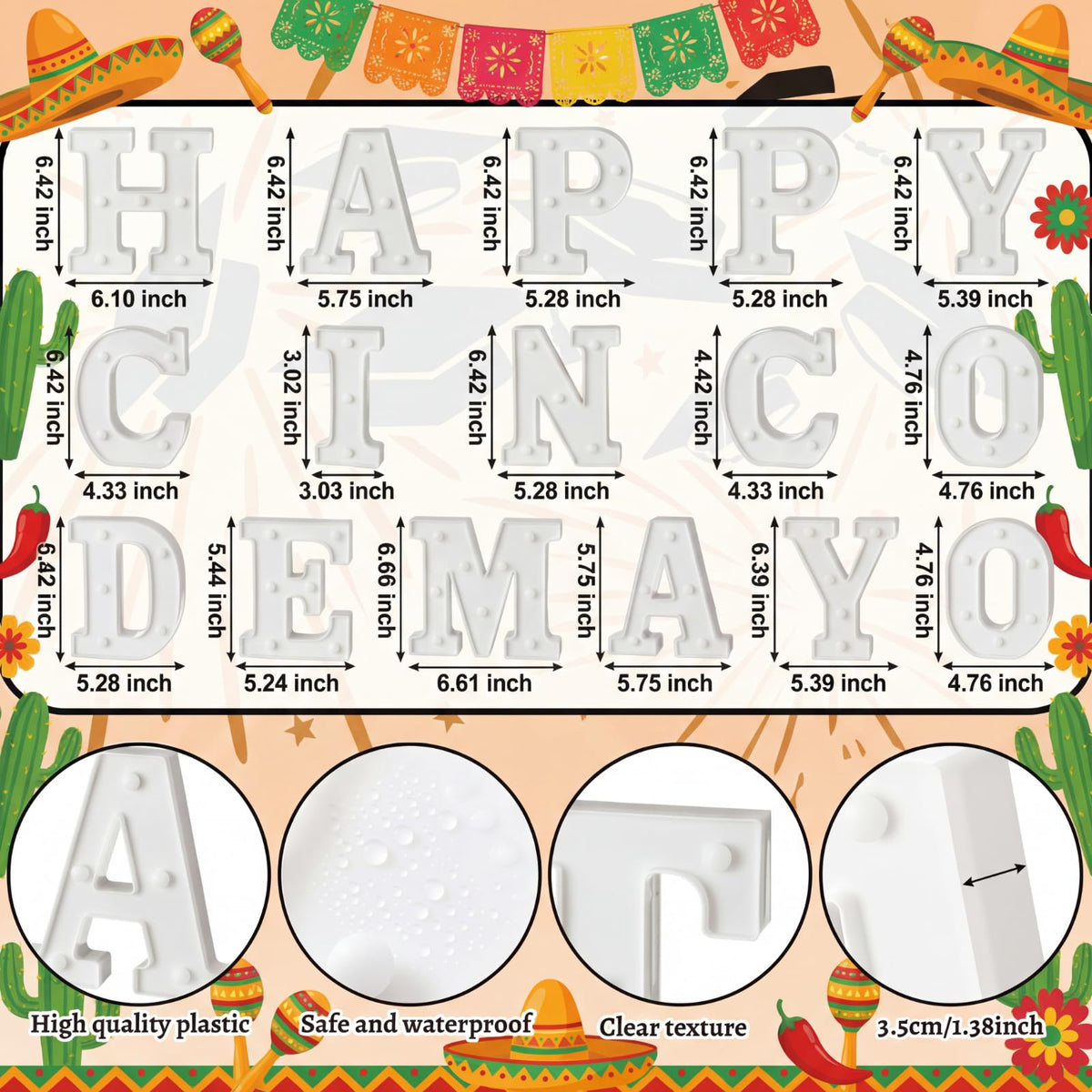 Honoson LED letters wall hang for easy display.