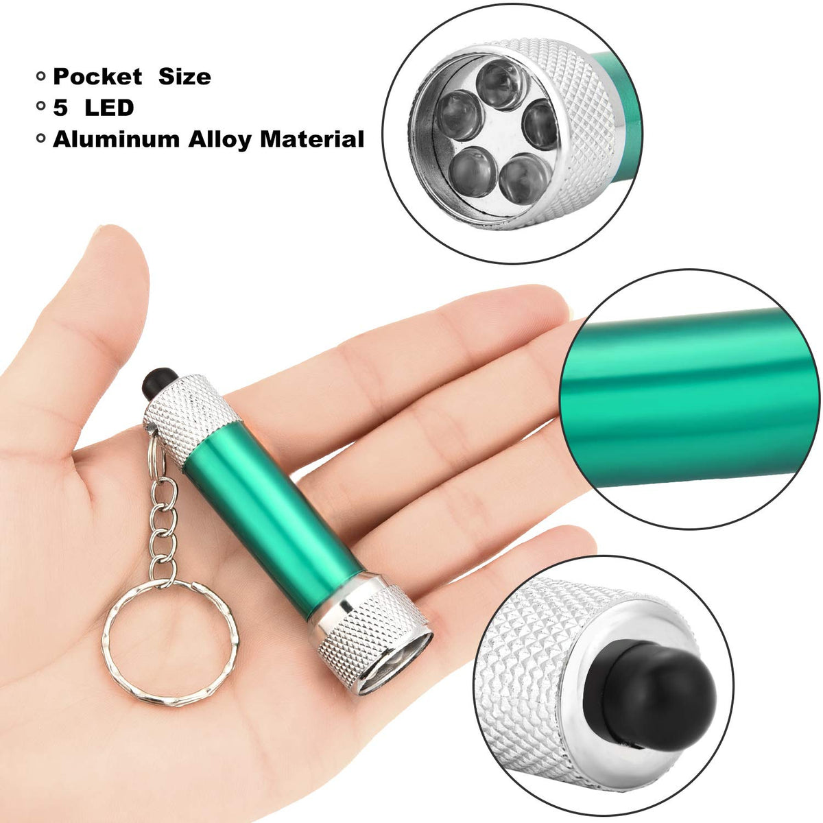 Honoson mini LED flashlight arrives with batteries installed for immediate use.