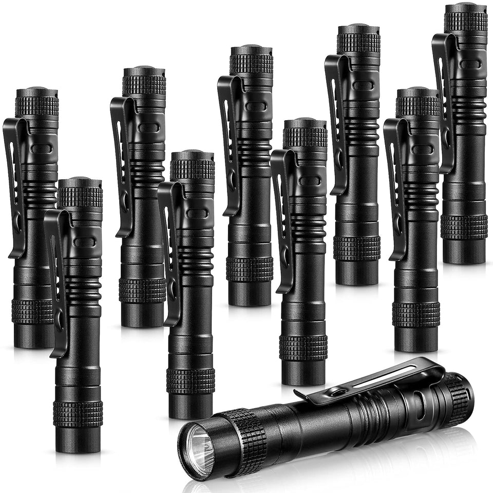 Honoson pen light with aluminum clip for easy pocket attachment.