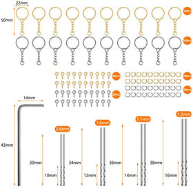Honoson resin jewelry making kit close-up showing drilling in resin