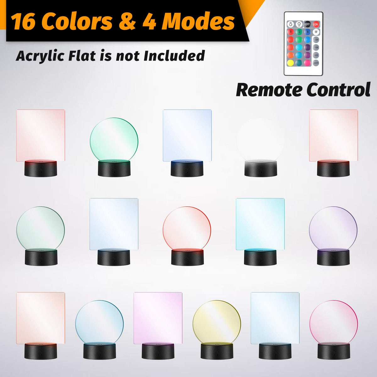 Honoson display-slot fits most acrylic plates for stable lighting.