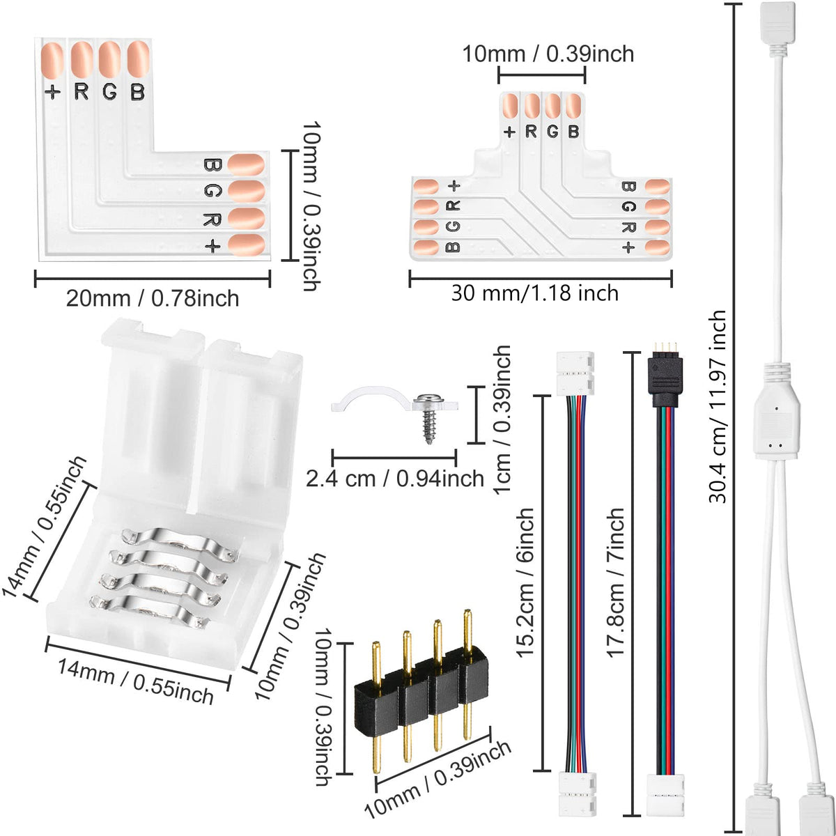 Honoson T shaped connector for multi-branch lighting