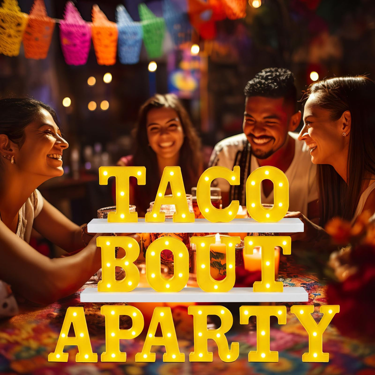Honoson Taco Bout A Party battery powered letters for cordless setup