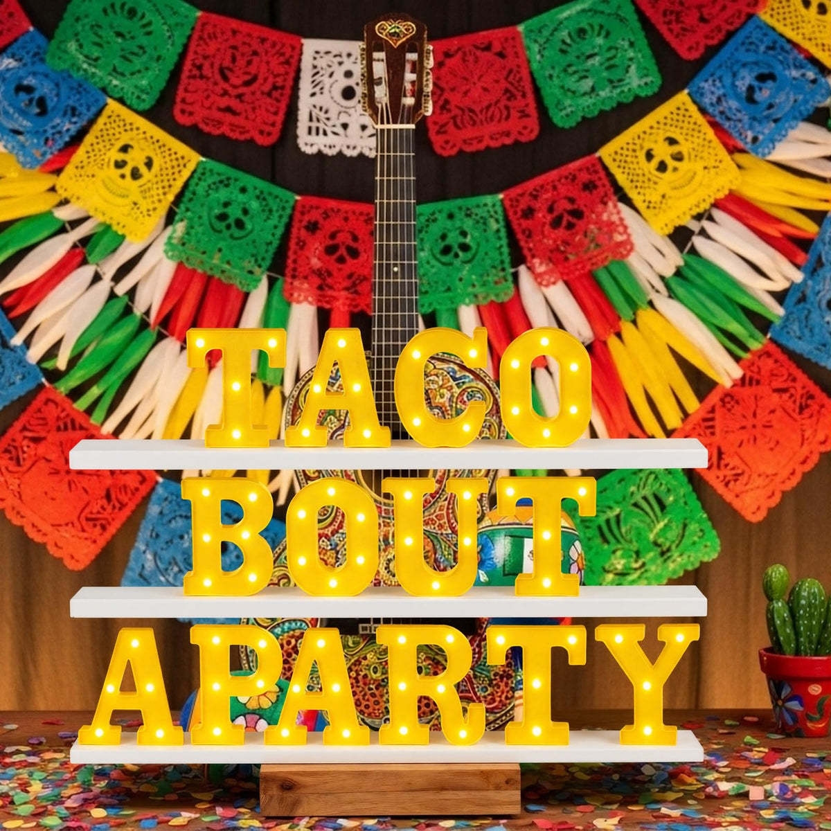 Honoson Taco Bout A Party letters measure 6.4 inches high for versatile display