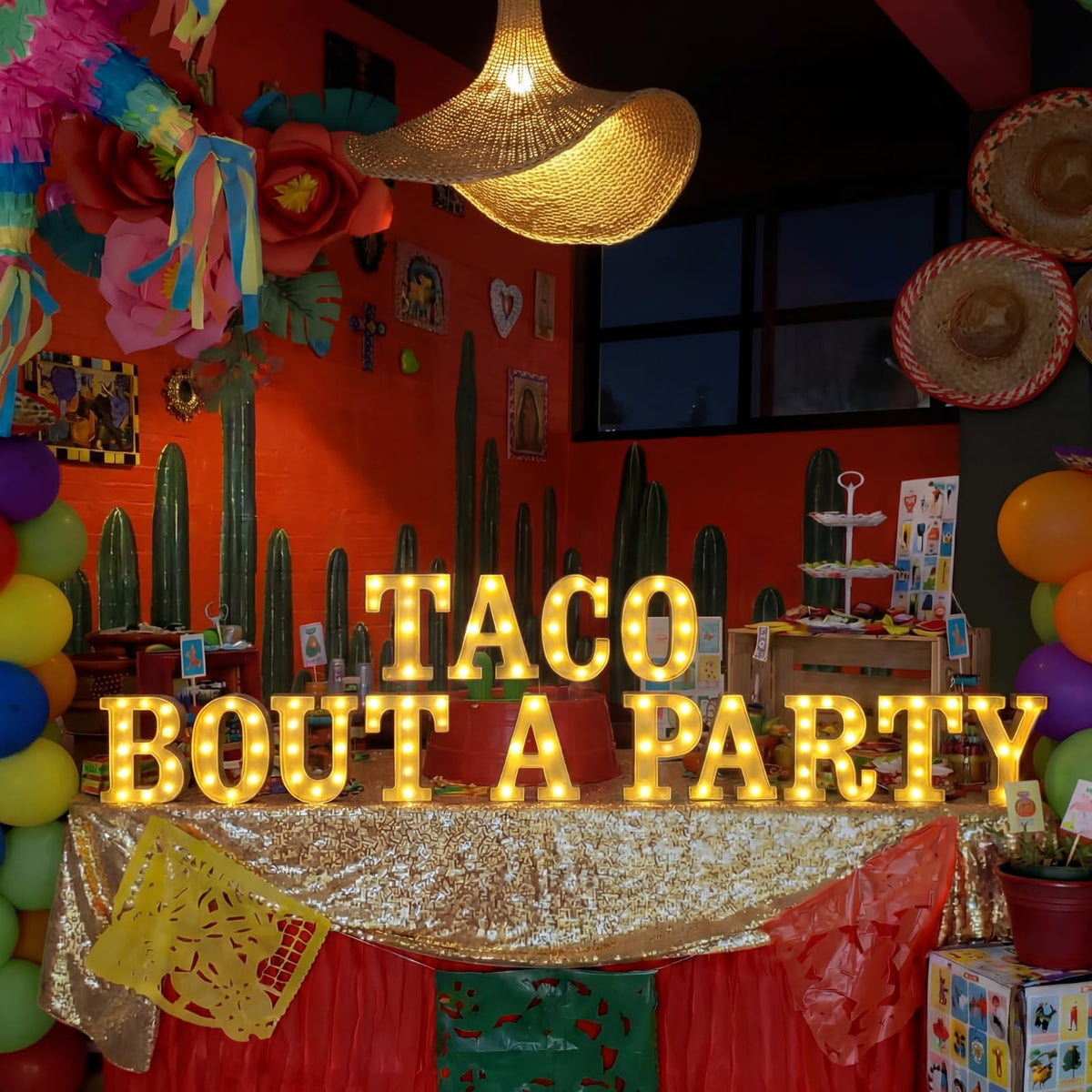 Honoson Taco Bout A Party wall hanging signs enhance wall fiesta decor