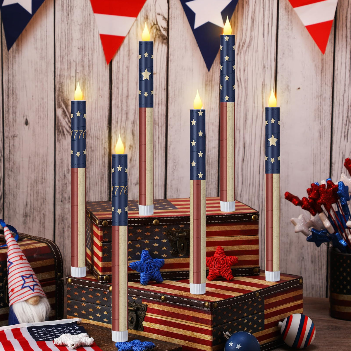 Honoson six-pack candle set ideal as patriotic gifts for holidays