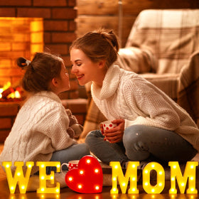 Honoson We Love Mom birthday gift LED sign for celebrations