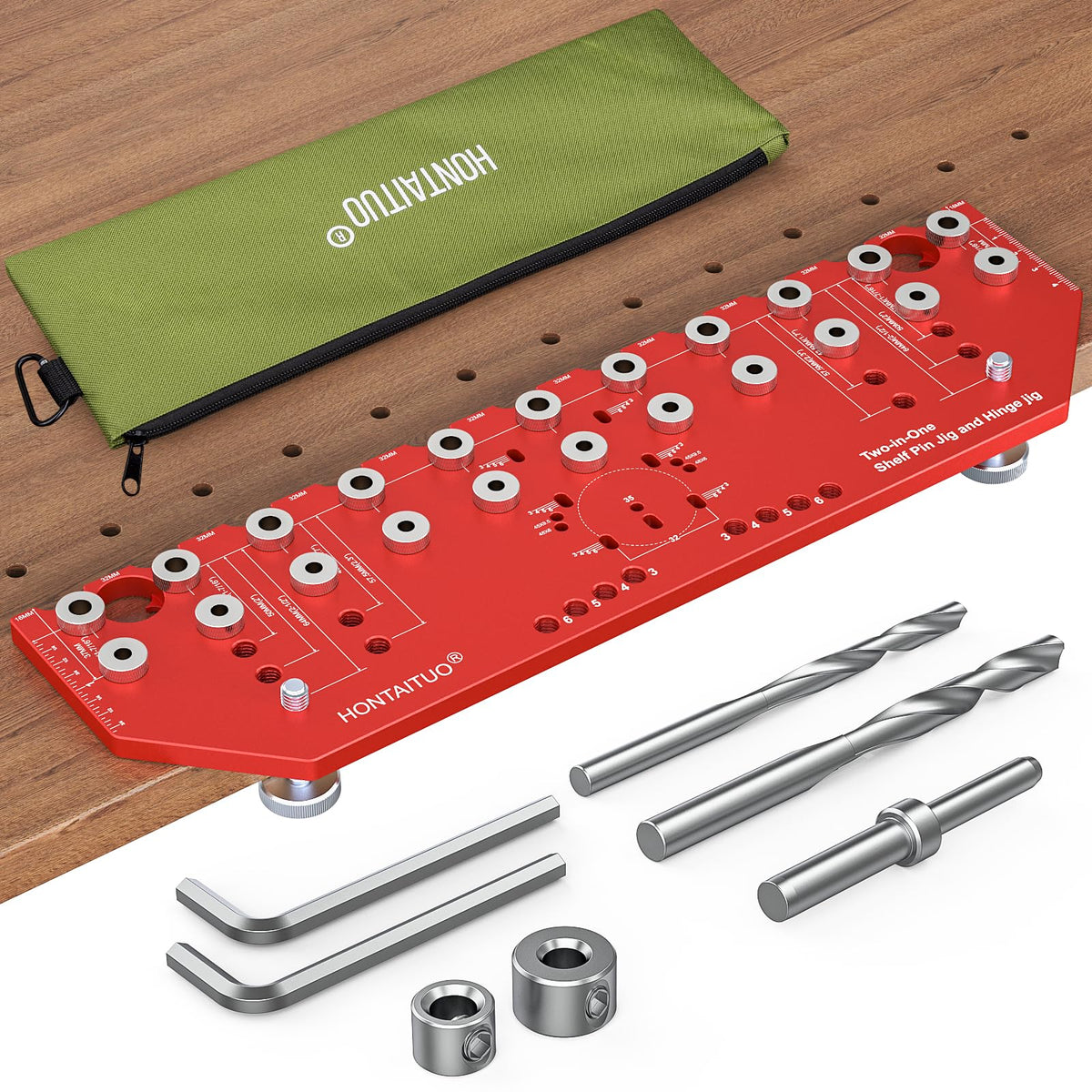 HONTAITUO 11-hole template enables fast, precise shelf pin alignment for cabinets.