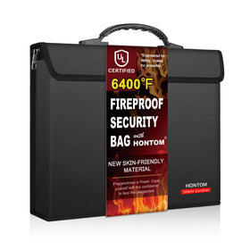 Hontom fireproof bag lid view showing secure protection for documents