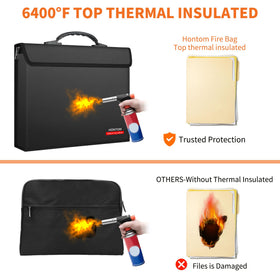 Hontom fireproof bag material close-up highlights silicone-coated fiberglass and foil