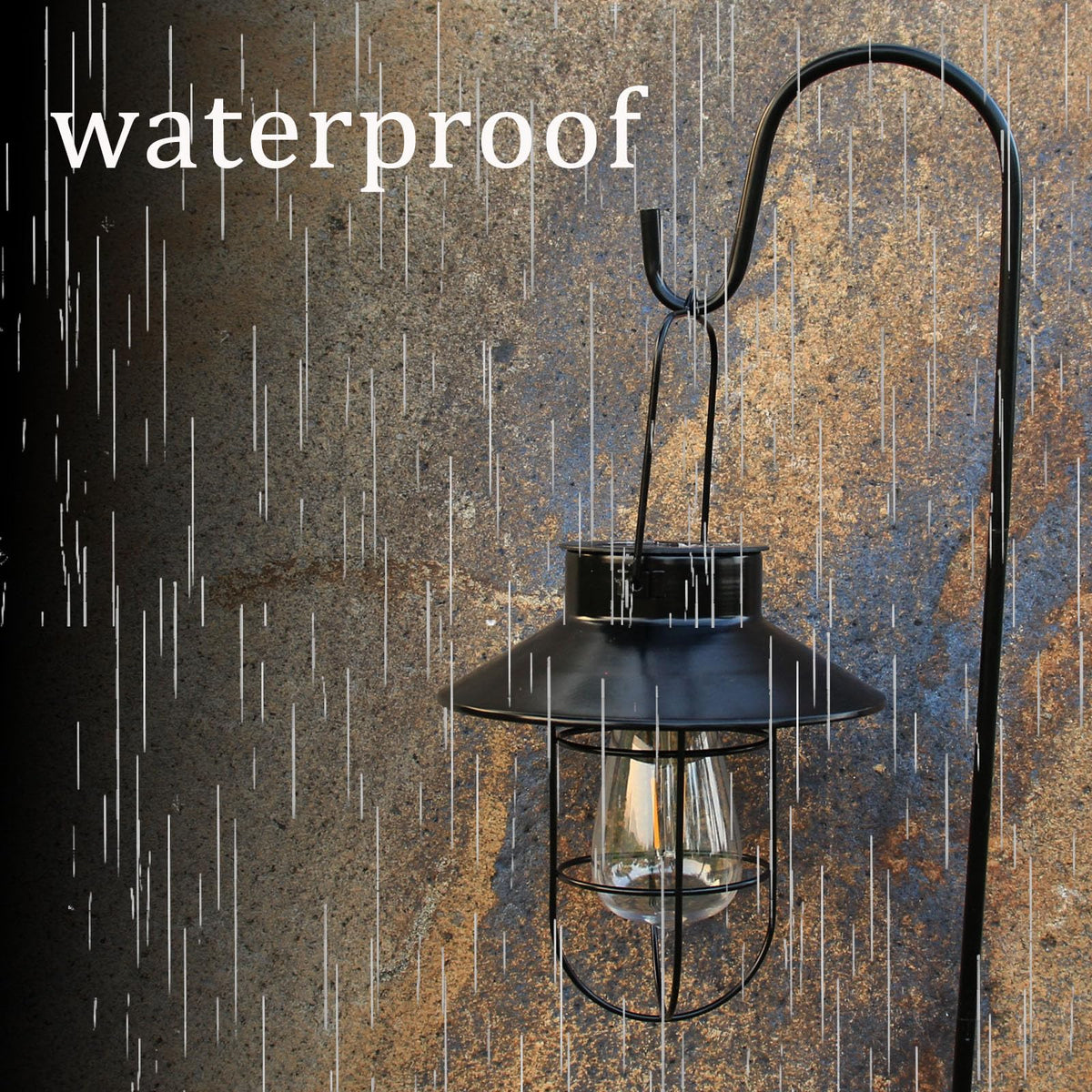 HOOEN patio pathway lighting with black lanterns
