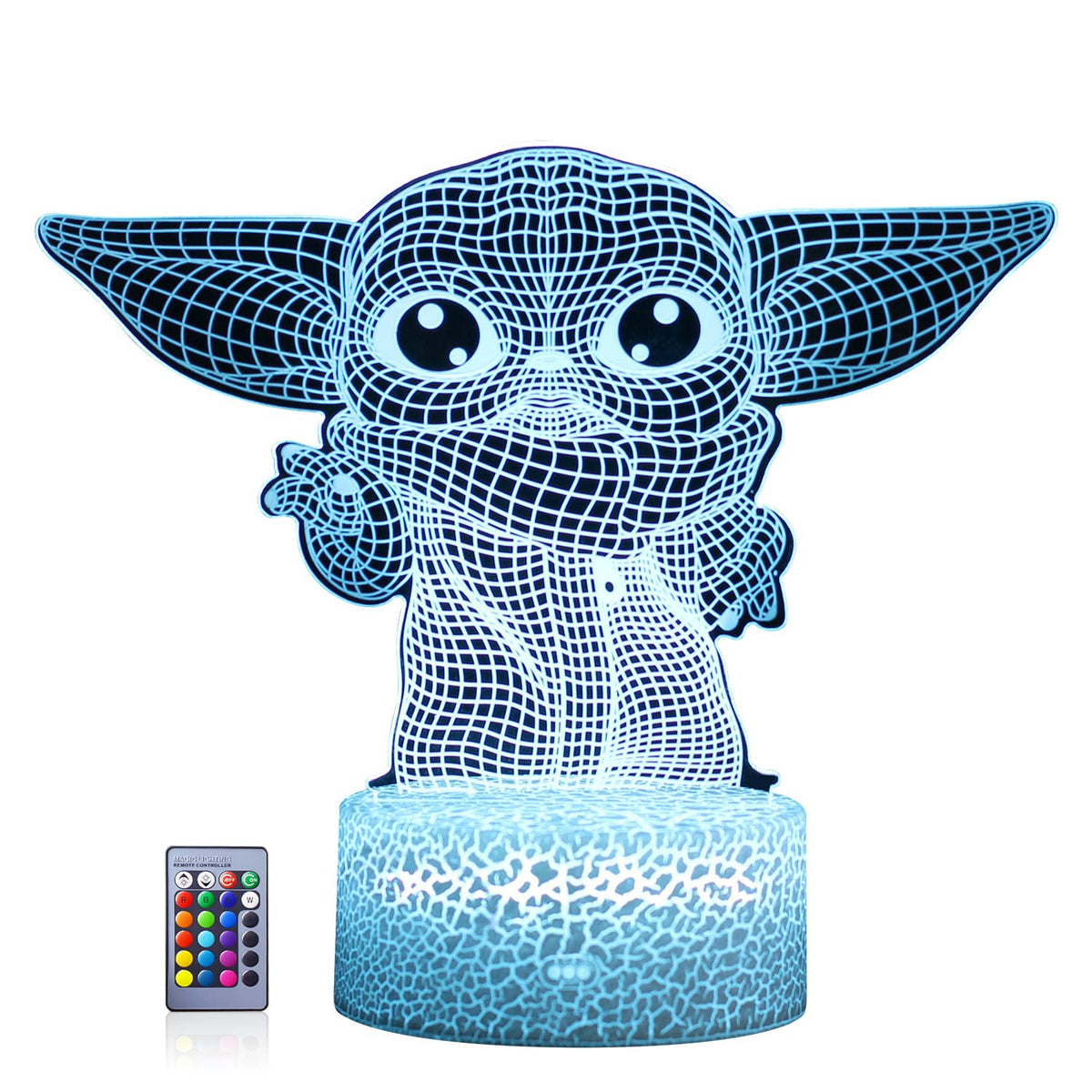 Hoofun remote-control 3D night light offers color options for ambience.