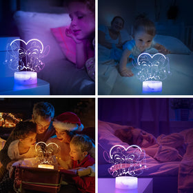 Hoofun Stitch Night Light 3D illusion creates a playful bedtime scene.
