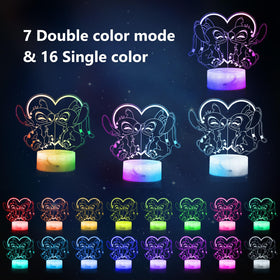 Hoofun Stitch Night Light remote control enables easy color and brightness adjustments.
