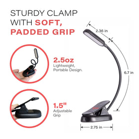 Red mode on the Hooga Book Light emits zero blue light for late-night reading.
