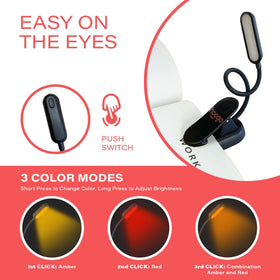 Hooga Amber Book Light is travel-friendly clip-on for planes and nights away.