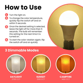 Hooga Circadian bulb with E26 base fits standard fixtures