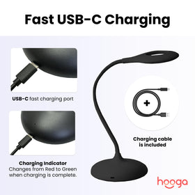 Hooga Desk Lamp full-spectrum white 4000K brightens morning tasks.