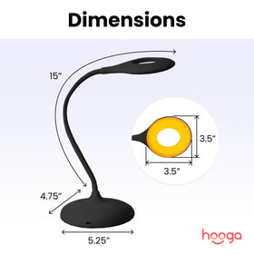 Hooga Desk Lamp 360-degree gooseneck for precise reading positioning.