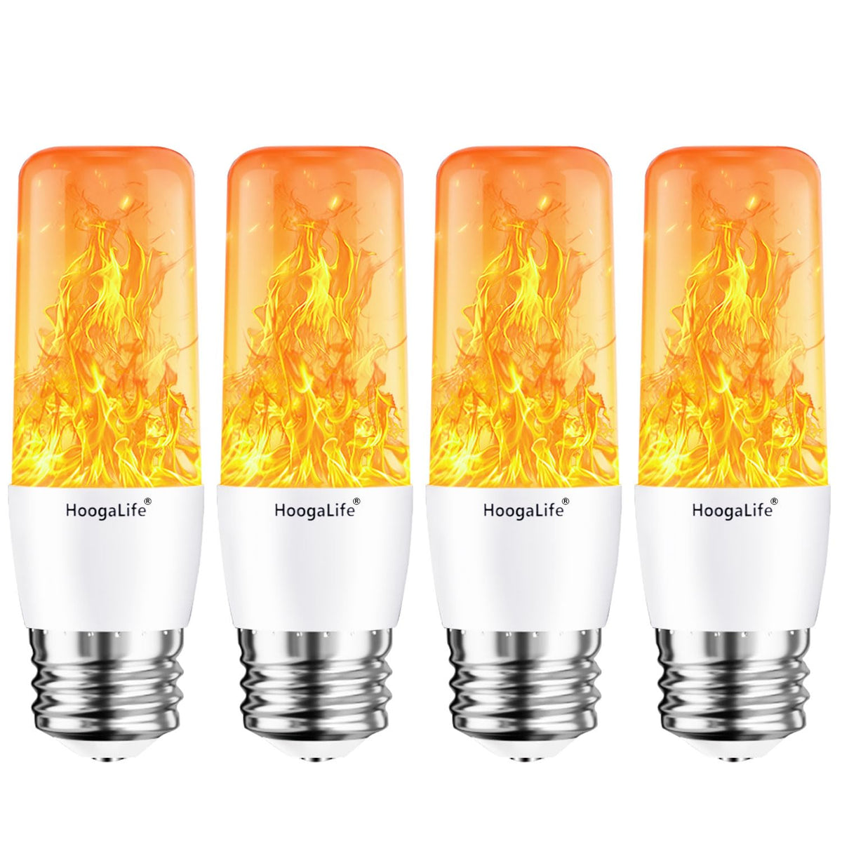 HoogaLife flame bulb porch light adds cozy outdoor ambiance with realistic candle glow.