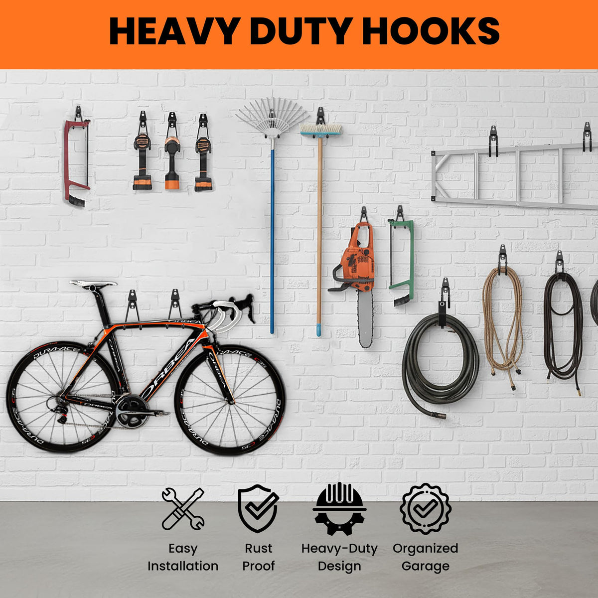HOOKNIP Pack 13 easy installation on wood or brick walls