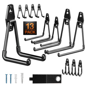 HOOKNIP Pack 13 garage hooks wall display for durable organization