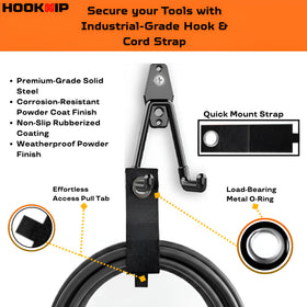 HOOKNIP Pack 13 ladder and bike storage with wall hooks