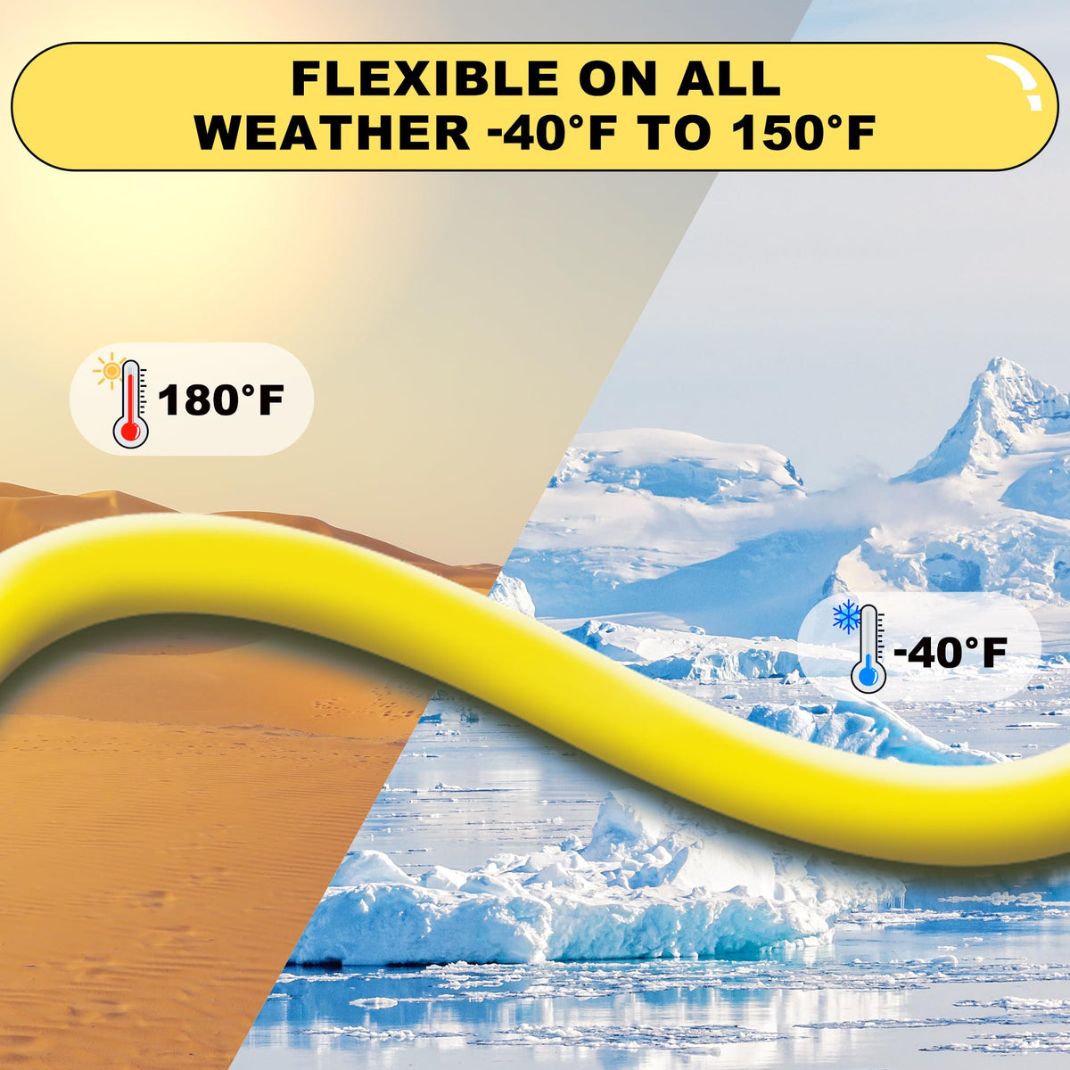 HOOTSUM hose demonstrates cold weather flexibility from -40°F to 180°F