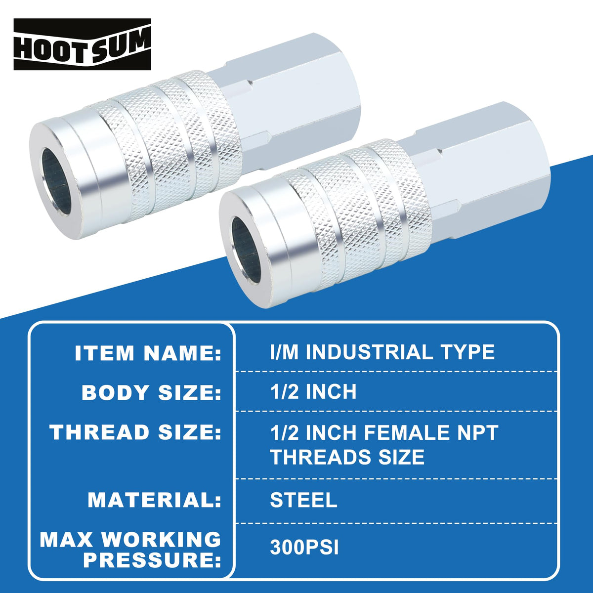 HOOTSUM female NPT air plug 1/2in reliable seals