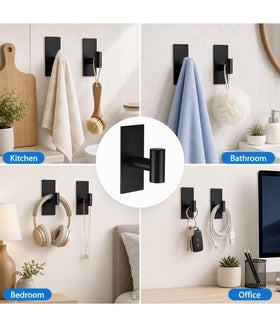Hoousuper bathroom organization setup illustrates versatile hanging for towels and keys