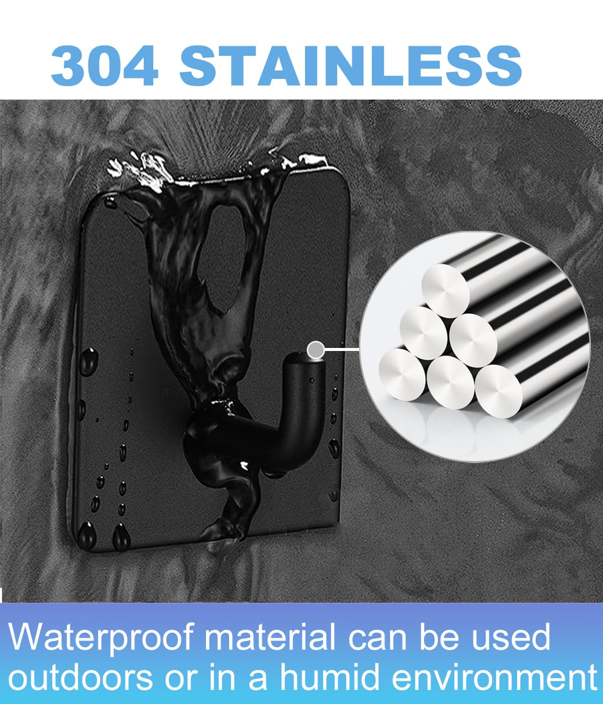 Easy installation on smooth walls with Hoousuper adhesive hooks.