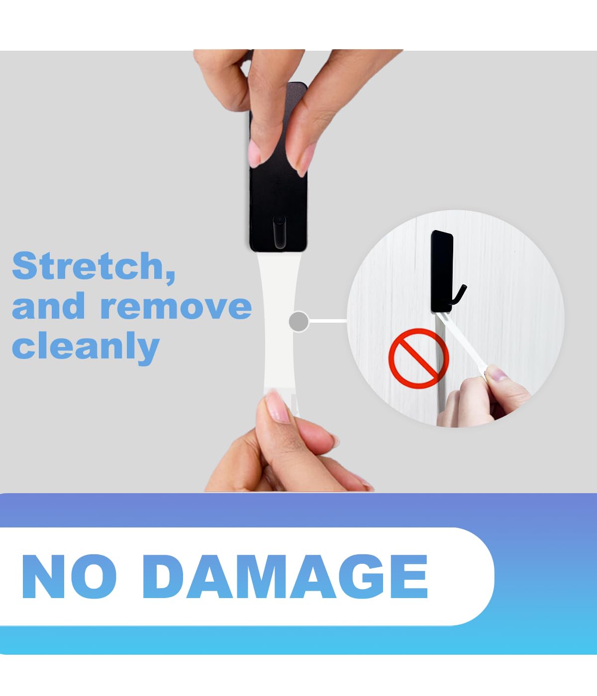 Stainless steel adhesive hooks by Hoousuper providing strong hold without drilling.