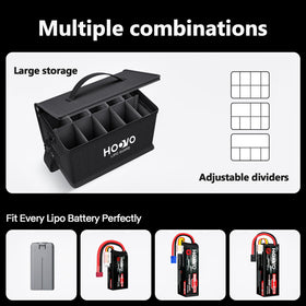 HOOVO Lipo Bag heat-resistant exterior protects batteries during transport.