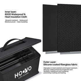 HOOVO Lipo Bag side cable hole facilitates charging while secured.