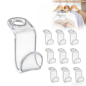 Hoowkawen clear hanger connector clip improves closet space.