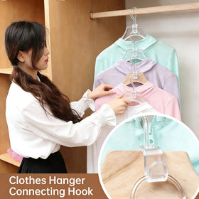 Hoowkawen hanger connector for closet fits standard hangers.