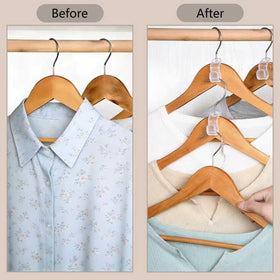 Hoowkawen transparent ABS hanger clip with smooth edges protects clothes.