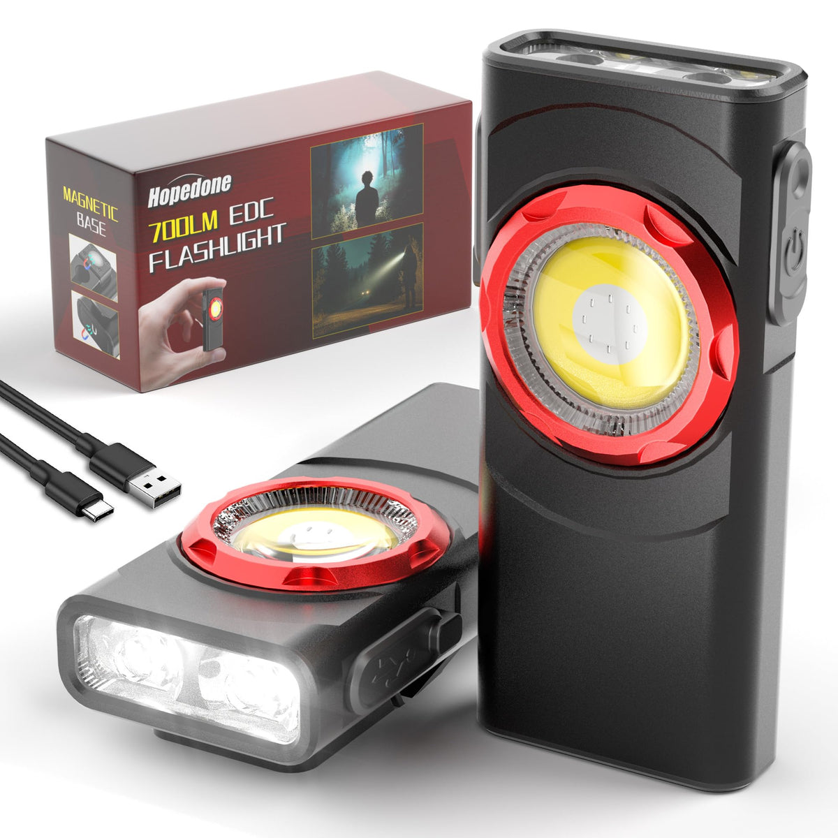 Hopedone clip-on light with cap-clip keeps hands free for quick inspections.