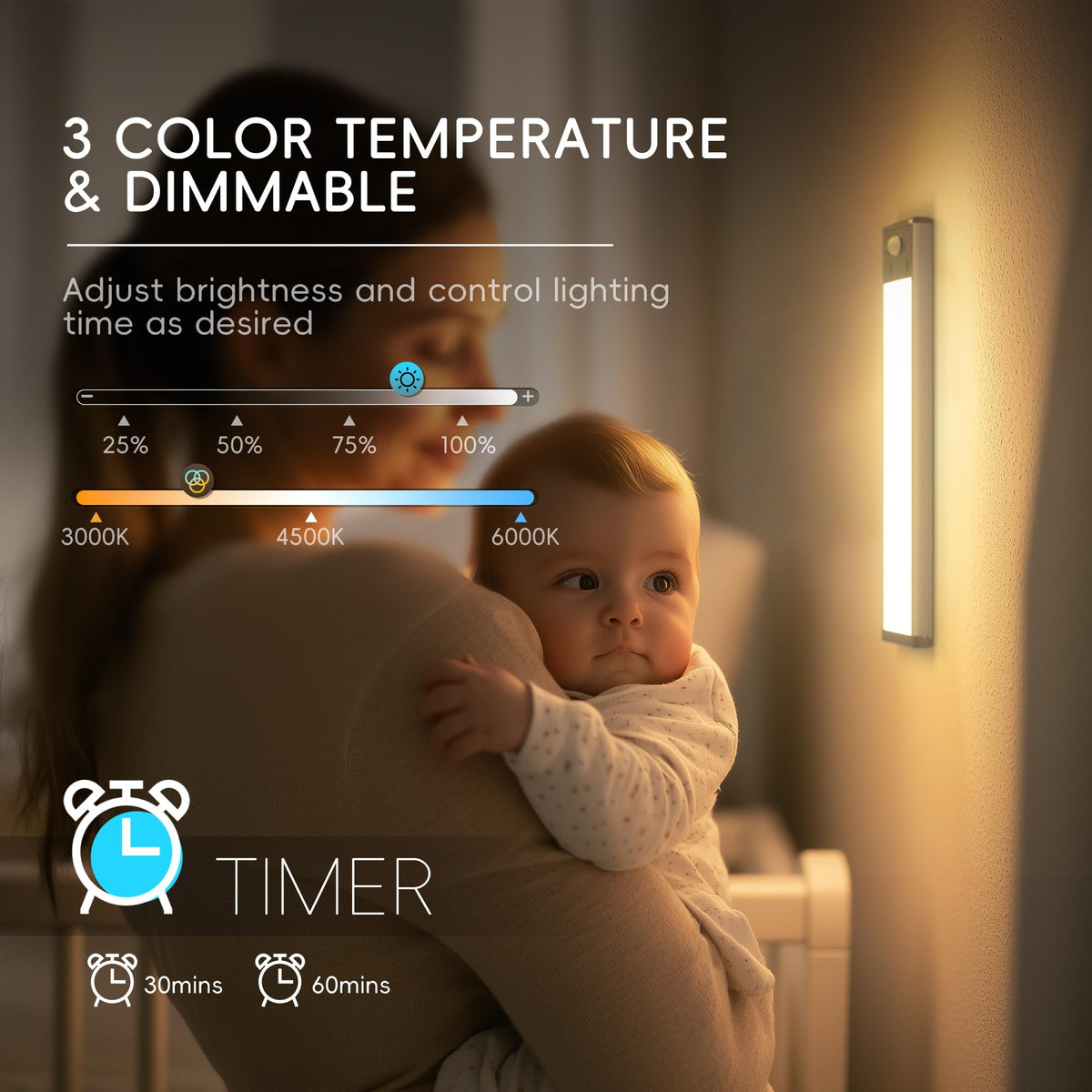 Hopedone RGB color options and color temperatures for ambient lighting.