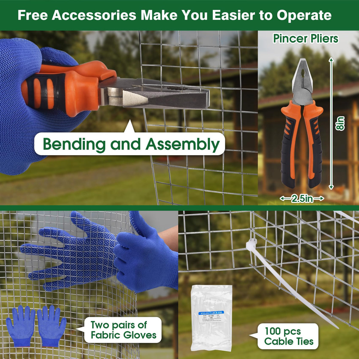 HOPERAN included gloves and pliers simplify handling and setup.