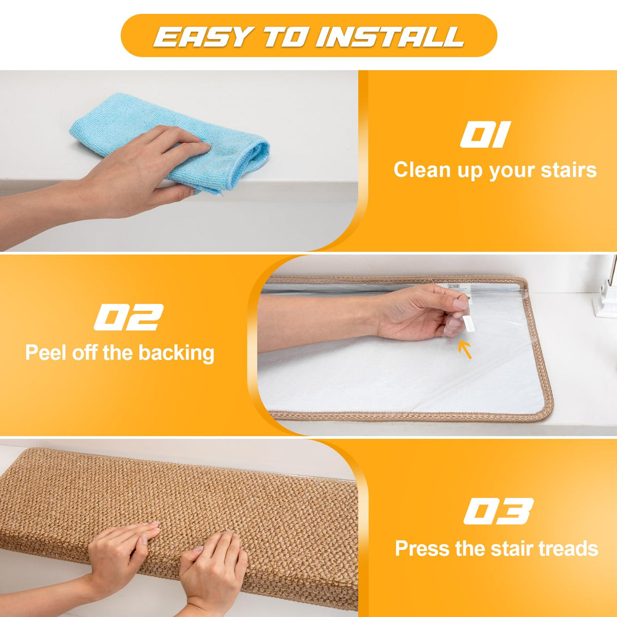 Hopeviva stair treads fit deep steps for secure indoor coverage.