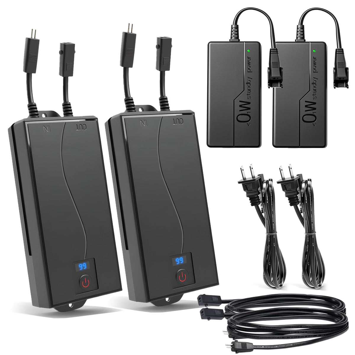 HopeNest 2-pin recliner battery pack with LCD display powering a couch for clear status