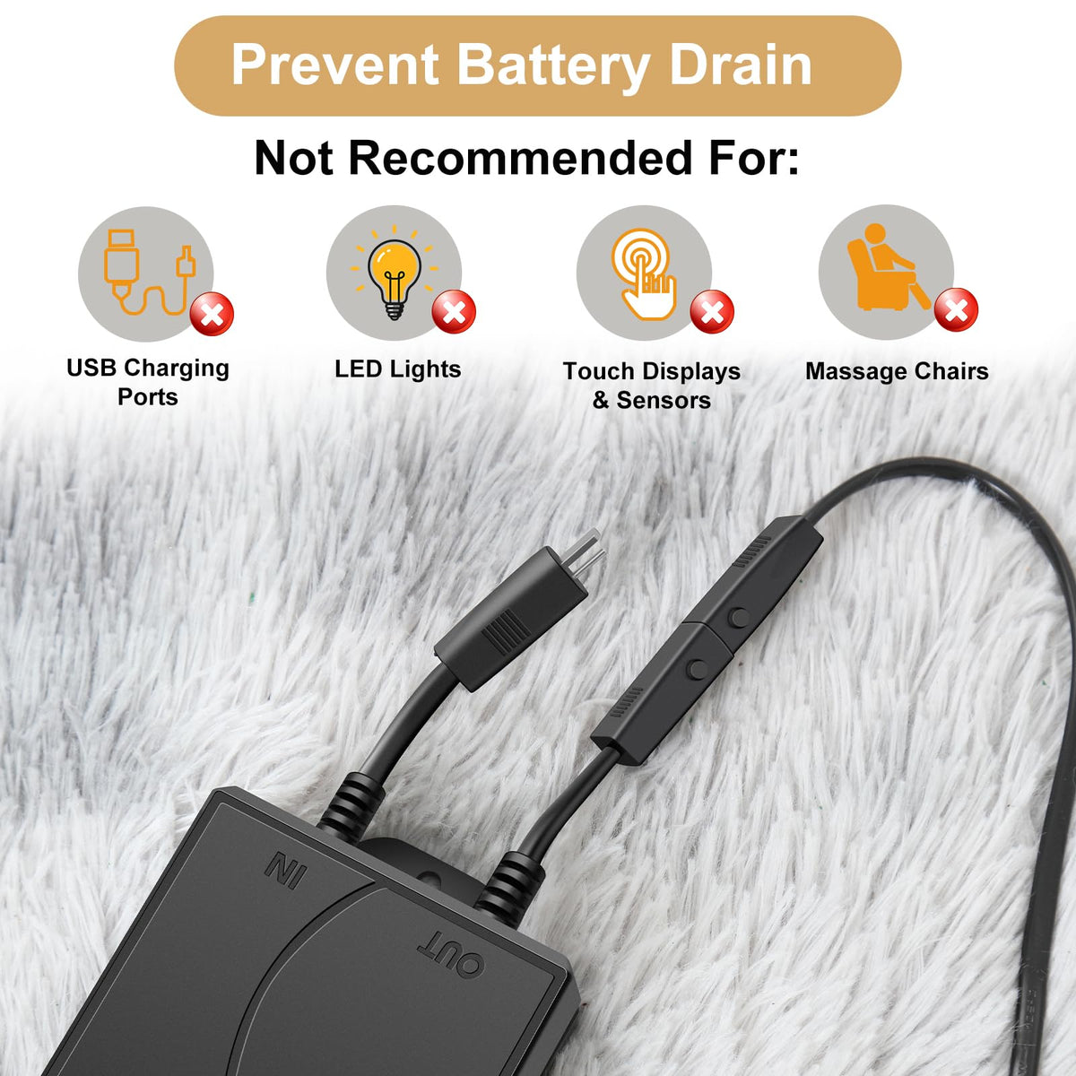 HopeNest easy-install battery pack mounted on a recliner for quick setup