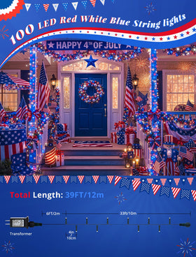 Hopolon Independence Day lights with safe 30V plug for outdoors